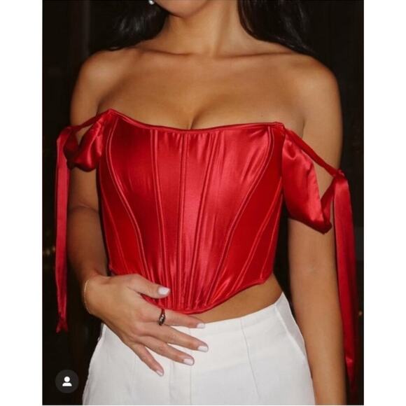 NWT Victoria's Secret Mariah Carey Ribbon Corset Cropped Top - Picture 1 of 5